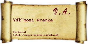 Vámosi Aranka névjegykártya